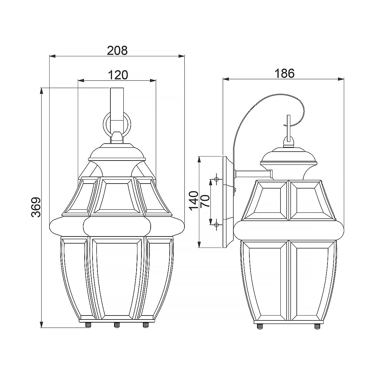 Newbury 1 - flammige mittelgroße Wandlaterne - Lackiertes gealtertes Kupfer - Elsteadlighting - QZ - NEWBURY2 - M - AC
