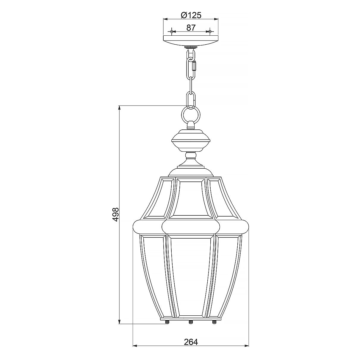 Newbury - Große Kettenlaterne mit 2 Lichtern - Lackiertes poliertes Messing - Elsteadlighting - QZ - NEWBURY8 - L - PB