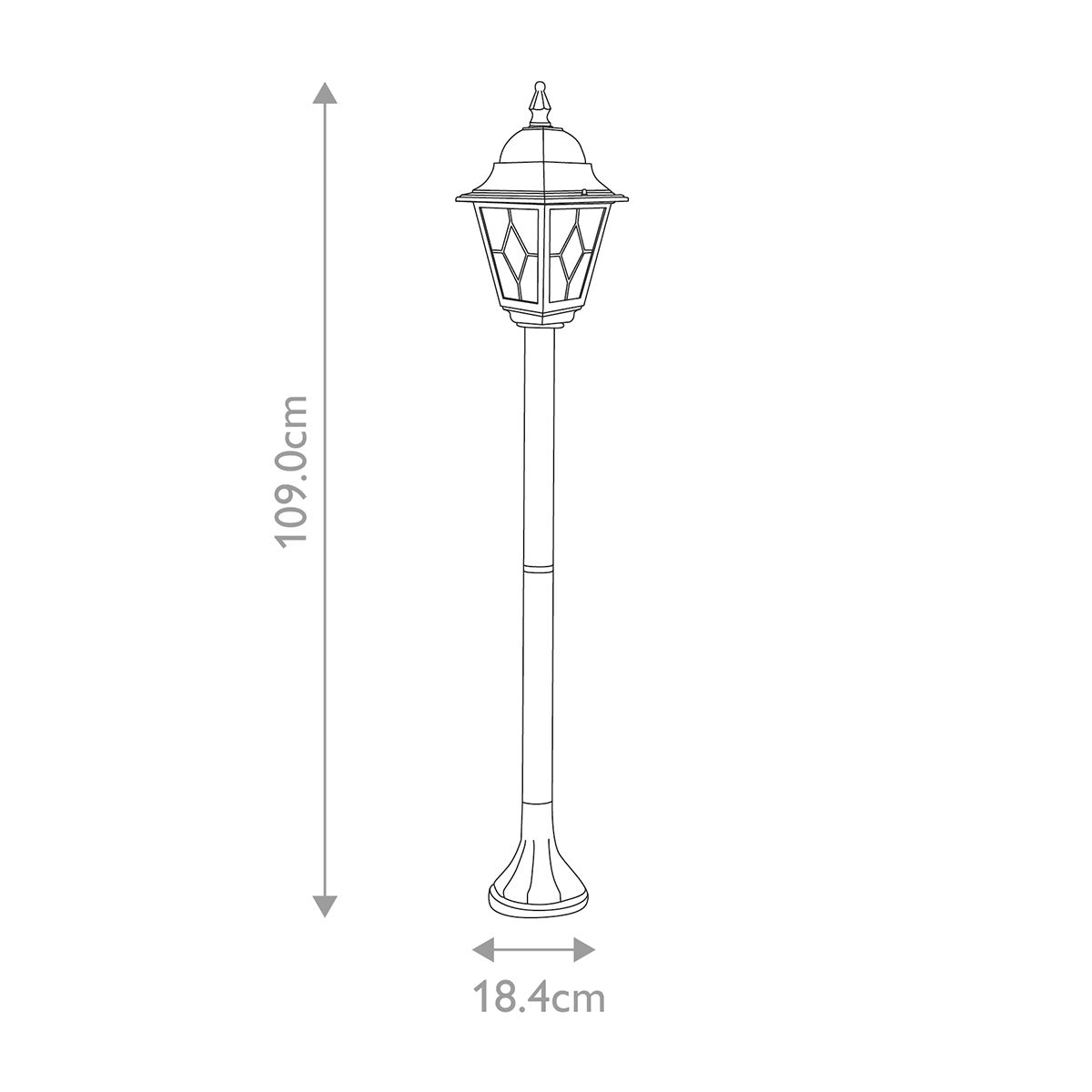Norfolk Säulenlaterne, 1 Licht, Schwarz - Elsteadlighting - NR4 - BLK