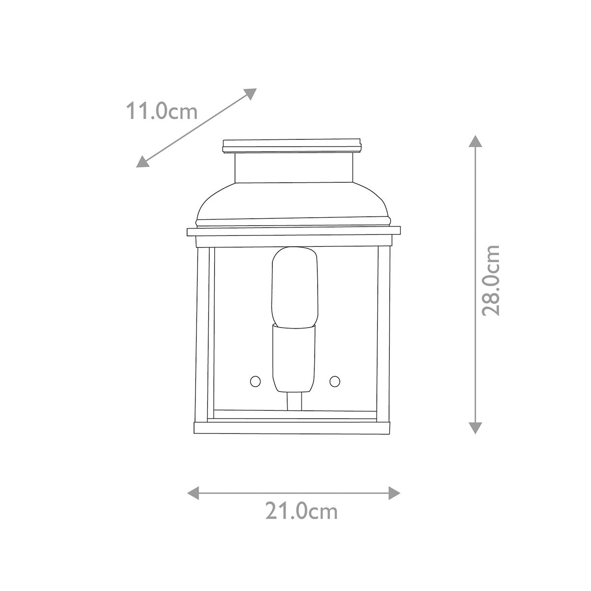 Old Bailey Wandlaterne mit 1 Licht - Gealtertes Messing - Elsteadlighting - OLD - BAILEY - BR