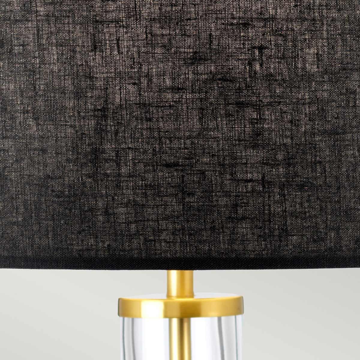 Orb 1 - flammige Tischlampe (komplett mit schwarzem Schirm) – gealtertes Messing mit schwarzem Schirm - Elsteadlighting - ORB - CLEAR - AB - BLK
