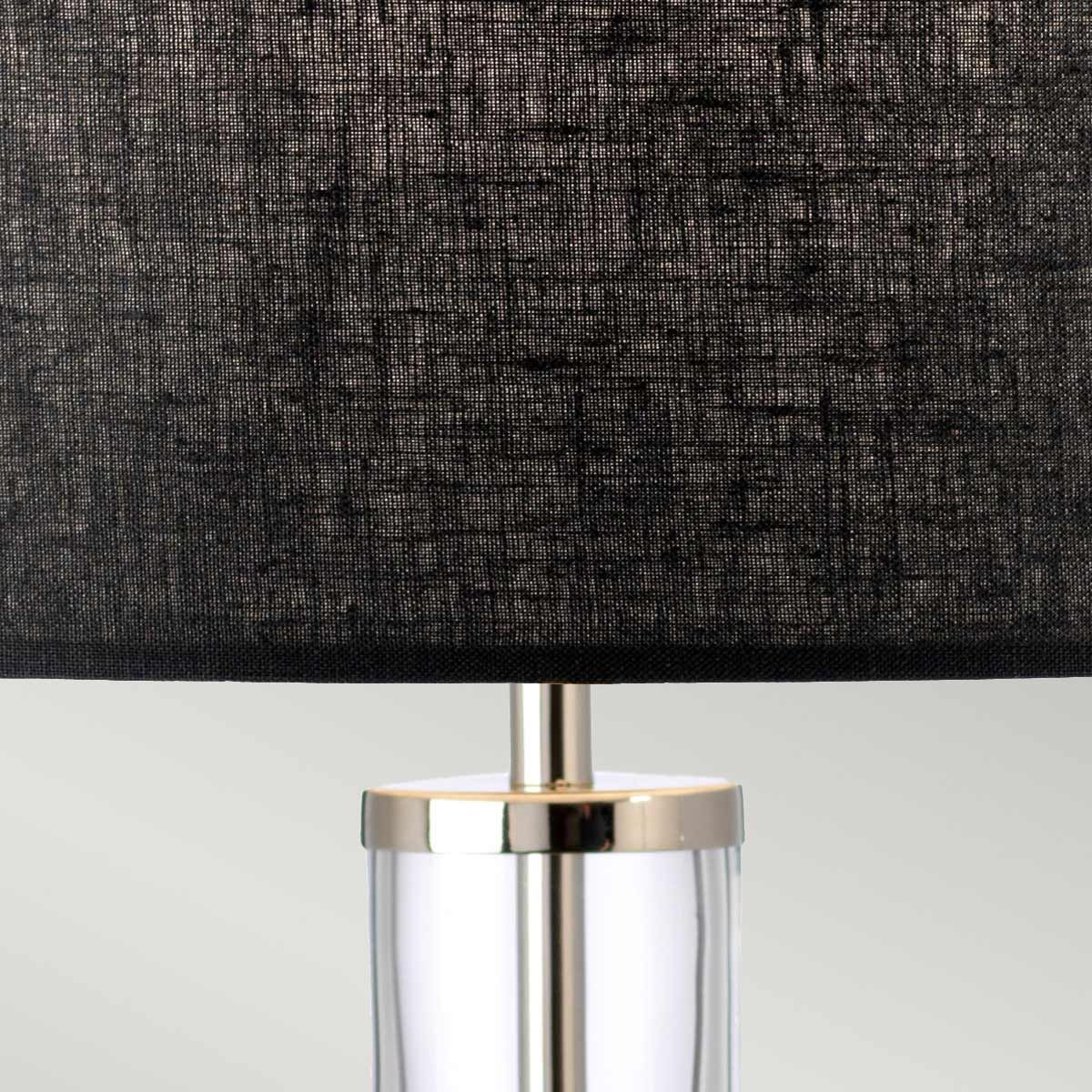 Orb 1 - flammige Tischlampe (komplett mit schwarzem Schirm) – poliertes Nickel mit schwarzem Schirm - Elsteadlighting - ORB - CLEAR - PN - BLK