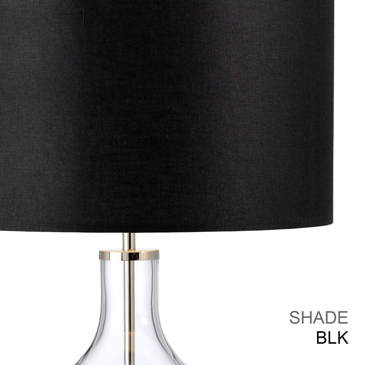 Orb 1 - flammige Tischlampe (komplett mit schwarzem Schirm) – poliertes Nickel mit schwarzem Schirm - Elsteadlighting - ORB - CLEAR - PN - BLK