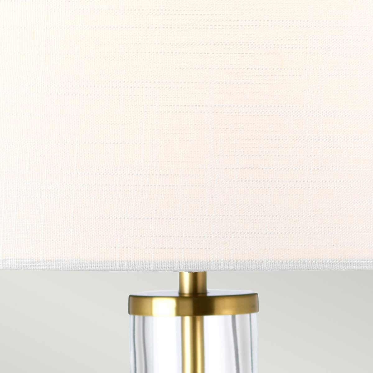 Orb 1 - flammige Tischlampe (komplett mit weißem Schirm) – gealtertes Messing mit weißem Schirm - Elsteadlighting - ORB - CLEAR - AB - WHT