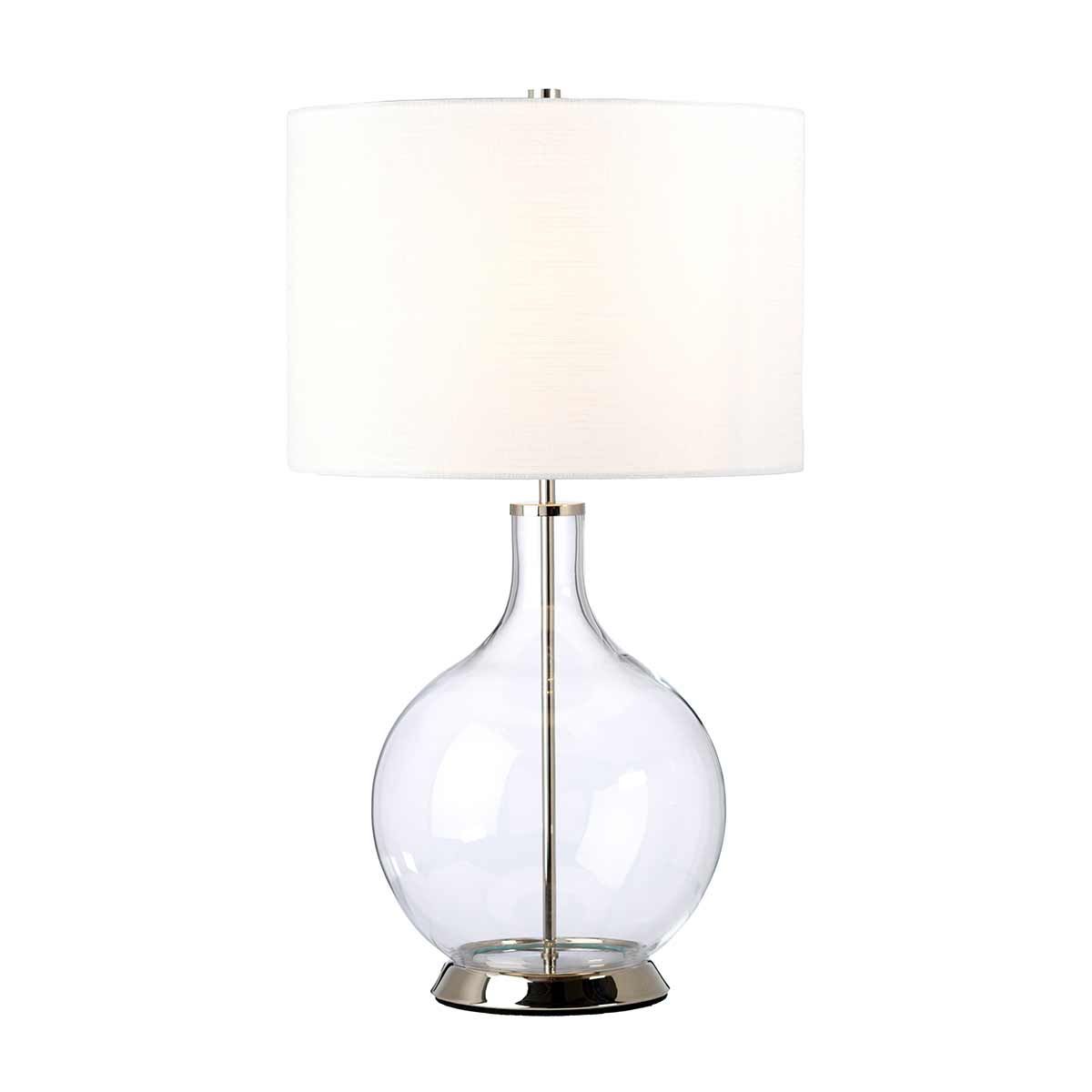 Orb 1 - flammige Tischlampe (komplett mit weißem Schirm) – poliertes Nickel mit weißem Schirm - Elsteadlighting - ORB - CLEAR - PN - WHT