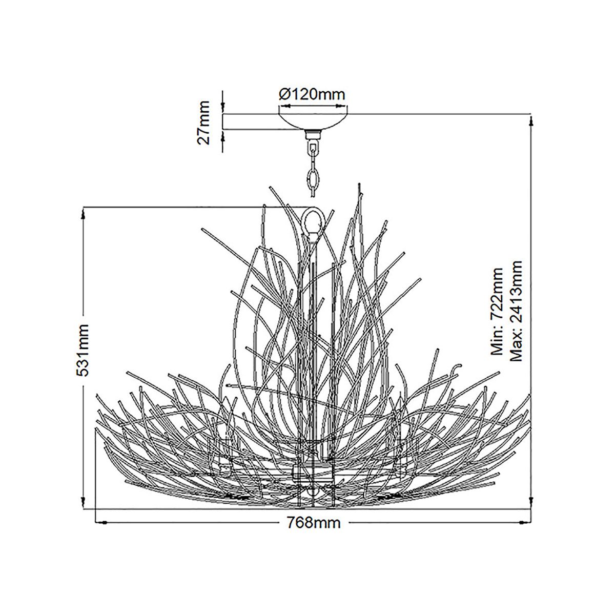 Organique 6 - flammiger Kronleuchter – Olde Bronze - Elsteadlighting - KL - ORGANIQUE6