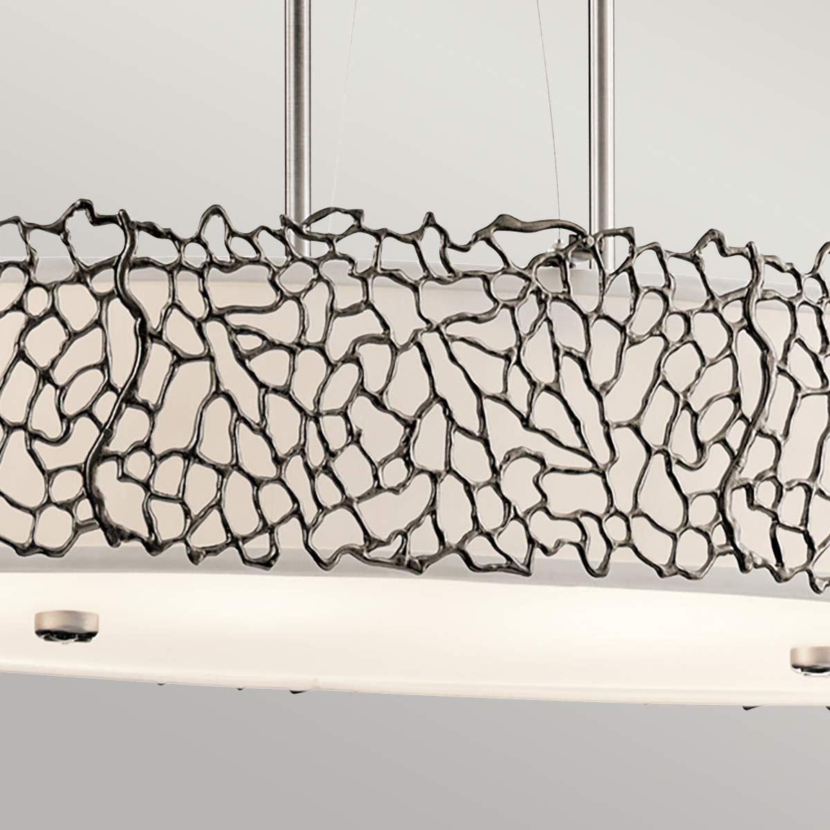 Ovale Inselleuchte Silver Coral mit 4 Lichtern, klassisches Zinn - Elsteadlighting - KL - SILVER - CORAL - ISLE