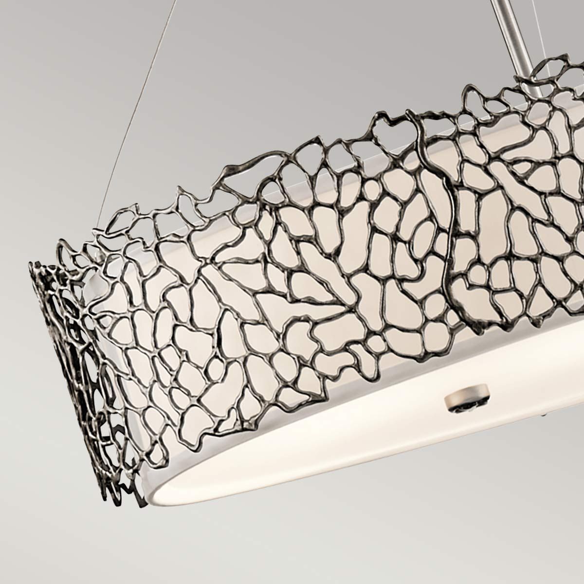 Ovale Inselleuchte Silver Coral mit 4 Lichtern, klassisches Zinn - Elsteadlighting - KL - SILVER - CORAL - ISLE