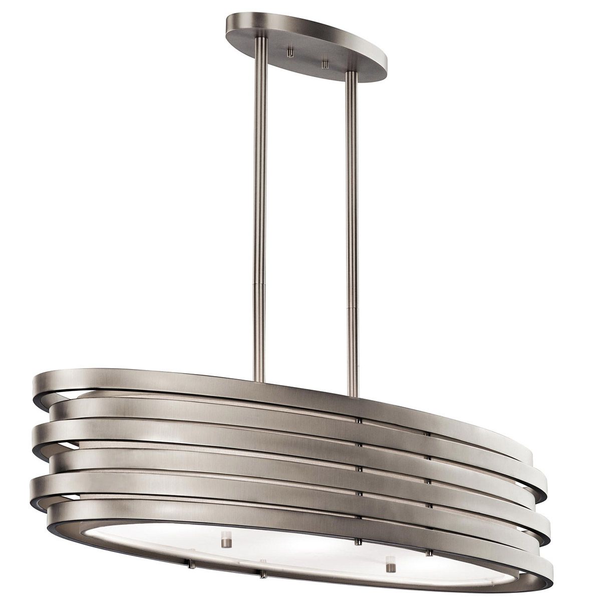 Ovale Pendelleuchte Roswell mit 3 Lichtern, gebürstetes Nickel - Elsteadlighting - KL - ROSWELL - ISLE