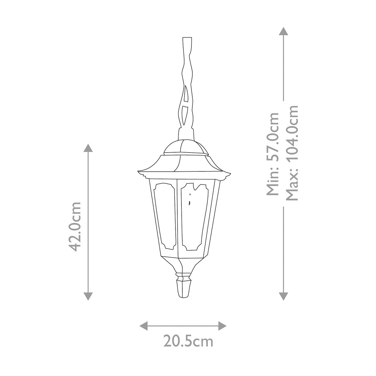 Parish 1 - Lichterkettenlaterne - Schwarz - Elsteadlighting - PR9 - BLACK