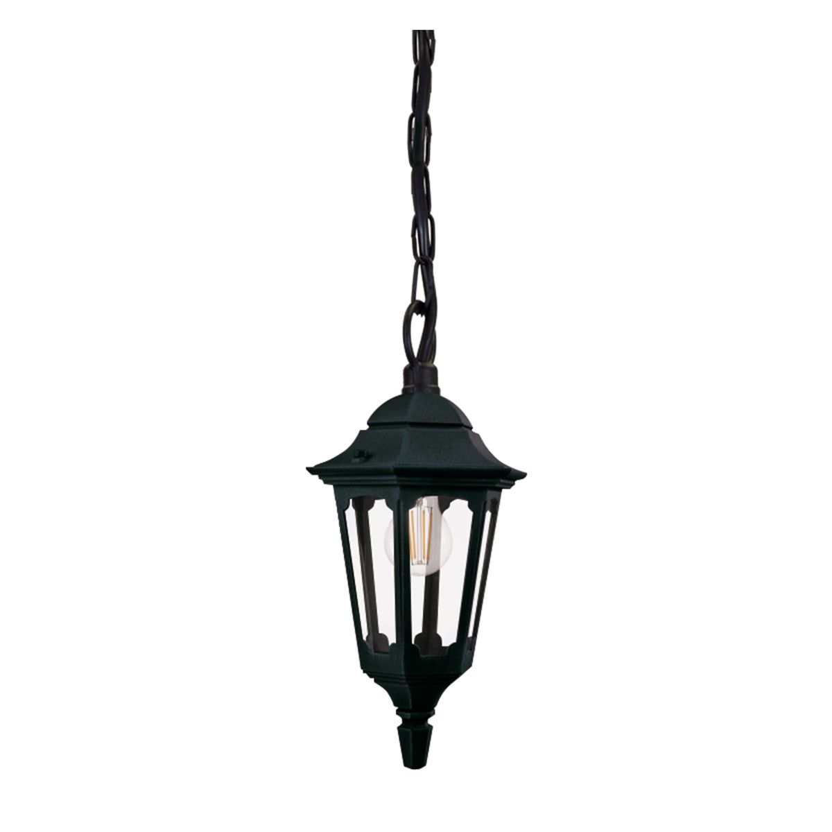 Parish Mini - Kettenlaterne mit 1 Licht, Schwarz - Elsteadlighting - PRM9 - BLACK