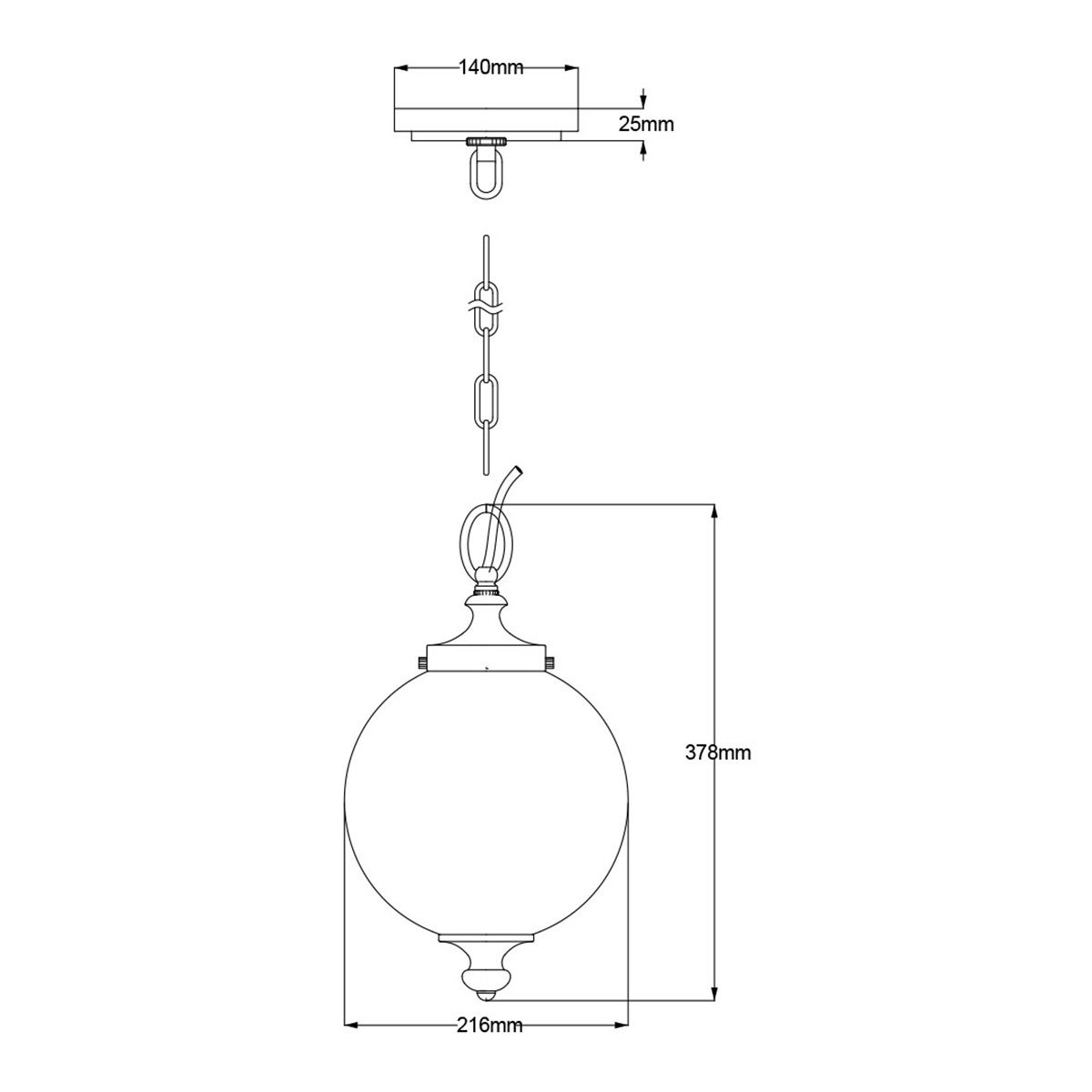 Parkman Pendelleuchte, klein, 1 - flammig, Nickel poliert - Elsteadlighting - FE - PARKMAN - PS - PN