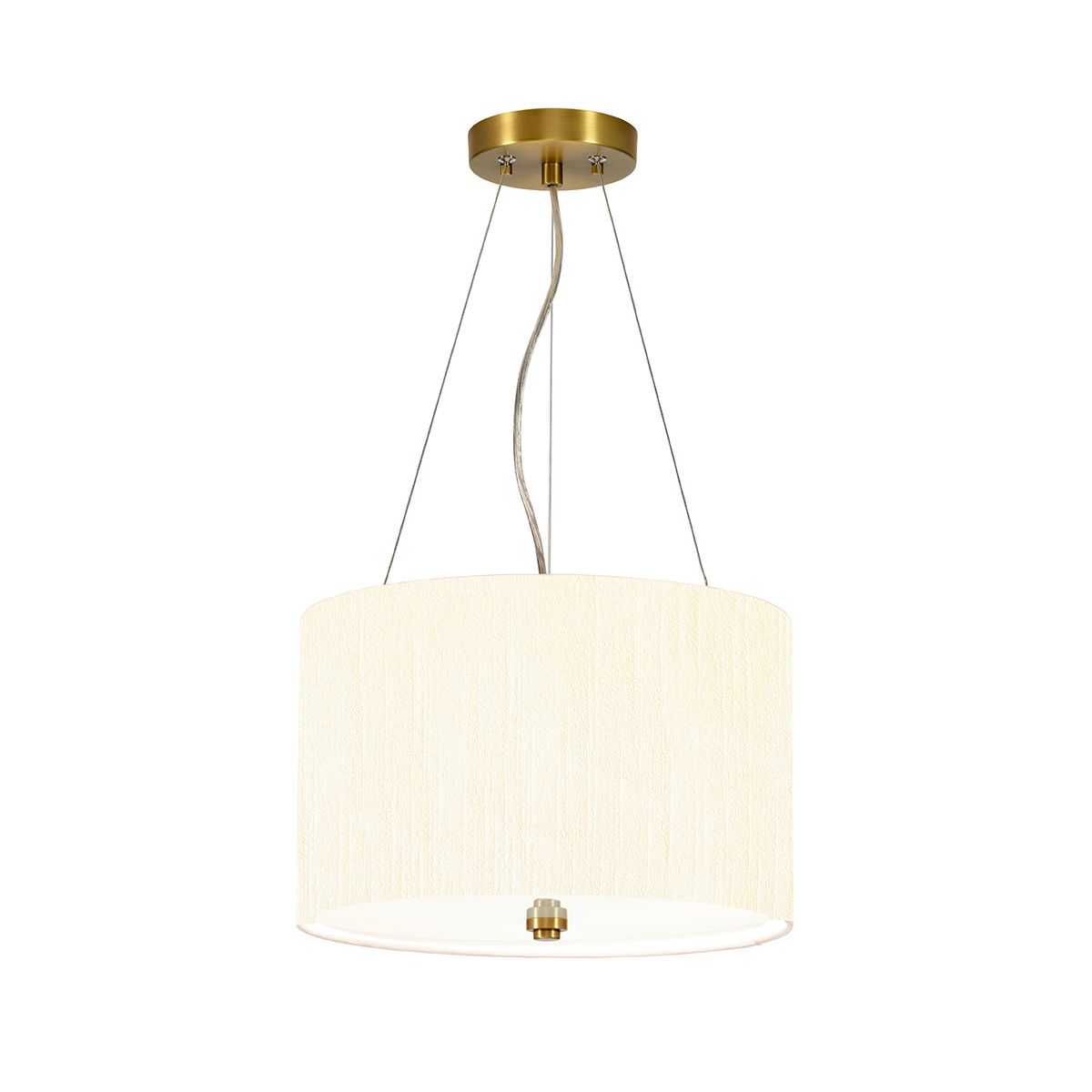Pearce 14" Pendelleuchte mit Deckenplatte aus gealtertem Messing - gealtertes Messing mit elfenbeinfarbenem Schirm - Elsteadlighting - DL - PEARCE14 - 3LT - IV - AB