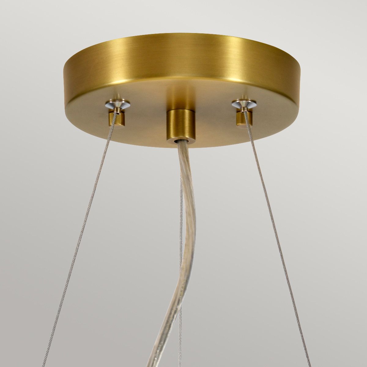 Pearce 14" Pendelleuchte mit Deckenplatte aus gealtertem Messing - gealtertes Messing mit elfenbeinfarbenem Schirm - Elsteadlighting - DL - PEARCE14 - 3LT - IV - AB