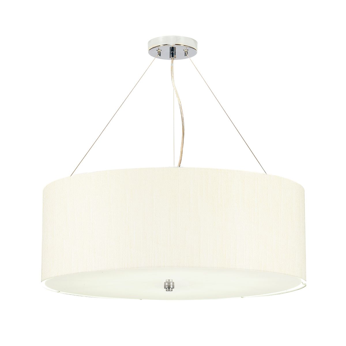 Pearce 22" Pendelleuchte mit Deckenplatte aus poliertem Chrom - Poliertes Chrom mit elfenbeinfarbenem Lampenschirm - Elsteadlighting - DL - PEARCE22 - 5LT - IV - PC