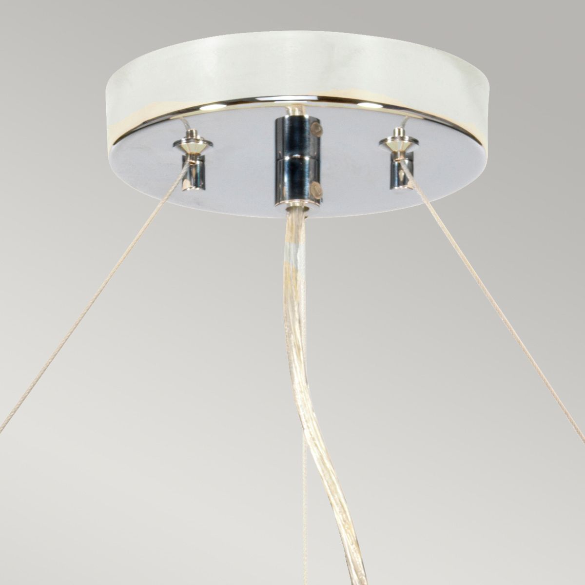 Pearce 22" Pendelleuchte mit Deckenplatte aus poliertem Chrom - Poliertes Chrom mit elfenbeinfarbenem Lampenschirm - Elsteadlighting - DL - PEARCE22 - 5LT - IV - PC