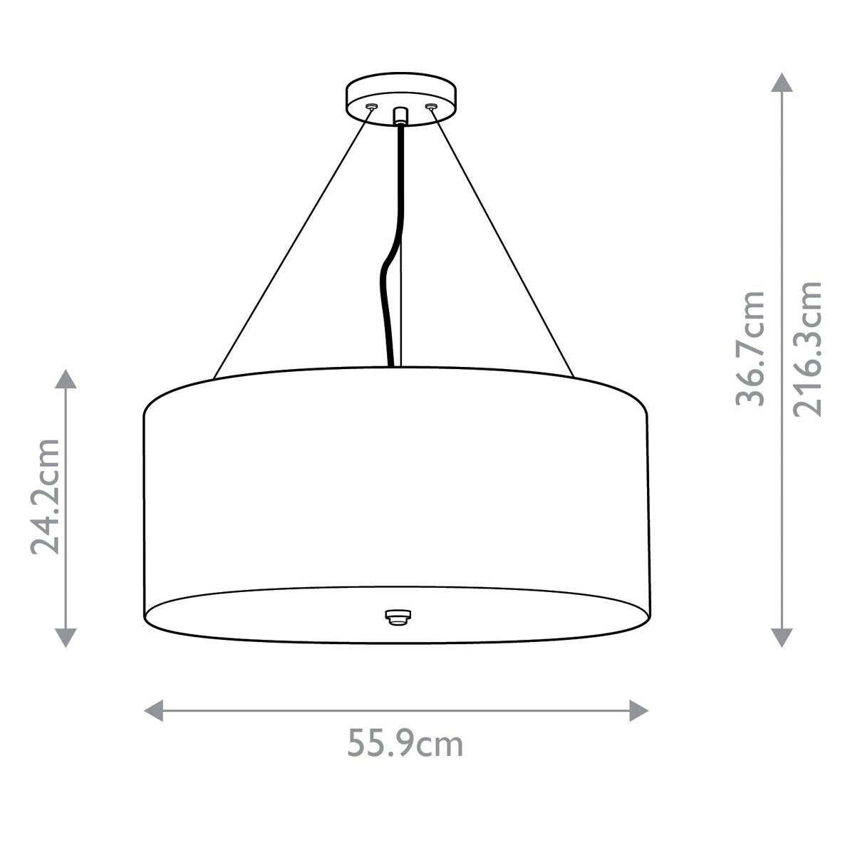 Pearce 22" Pendelleuchte mit Deckenplatte aus poliertem Chrom - Poliertes Chrom mit elfenbeinfarbenem Lampenschirm - Elsteadlighting - DL - PEARCE22 - 5LT - IV - PC
