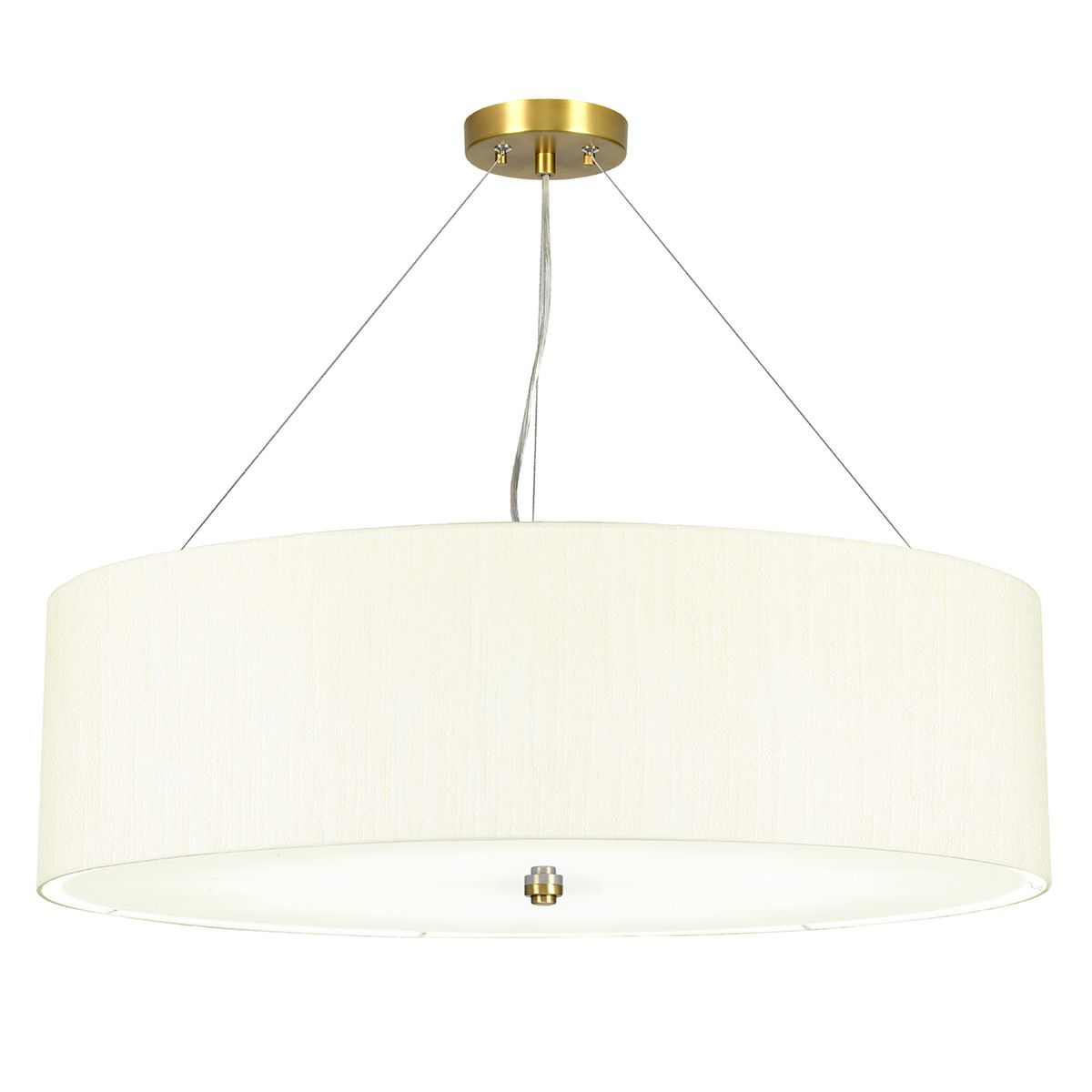Pearce 30" Pendelleuchte mit Deckenplatte aus gealtertem Messing - gealtertes Messing mit elfenbeinfarbenem Schirm - Elsteadlighting - DL - PEARCE30 - 7LT - IV - AB