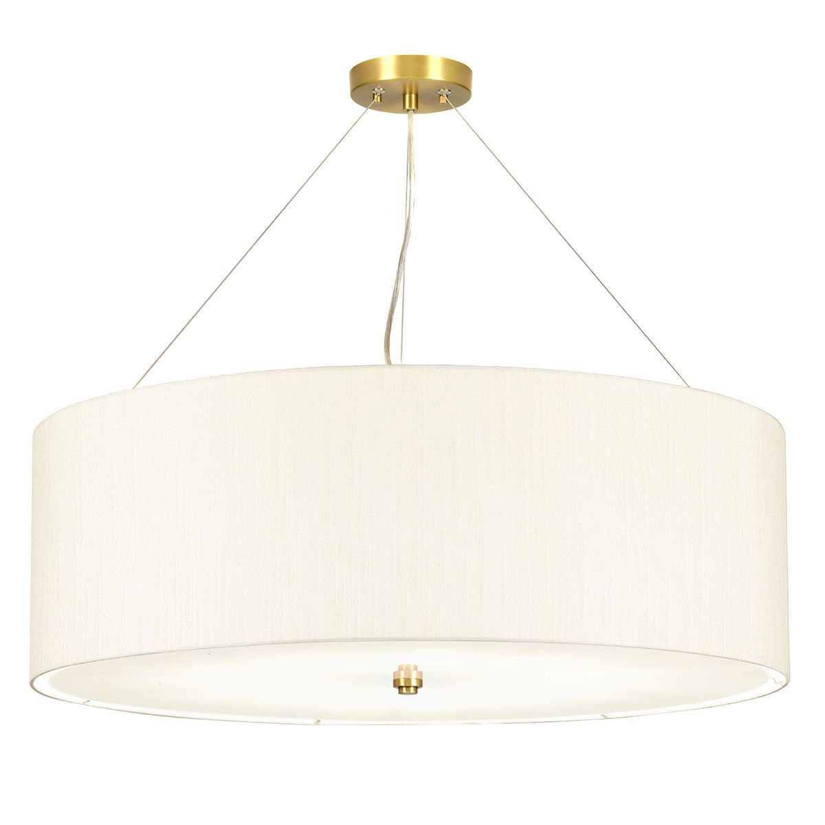 Pearce 34" Pendelleuchte mit Deckenplatte aus gealtertem Messing - gealtertes Messing mit elfenbeinfarbenem Schirm - Elsteadlighting - DL - PEARCE34 - 7LT - IV - AB