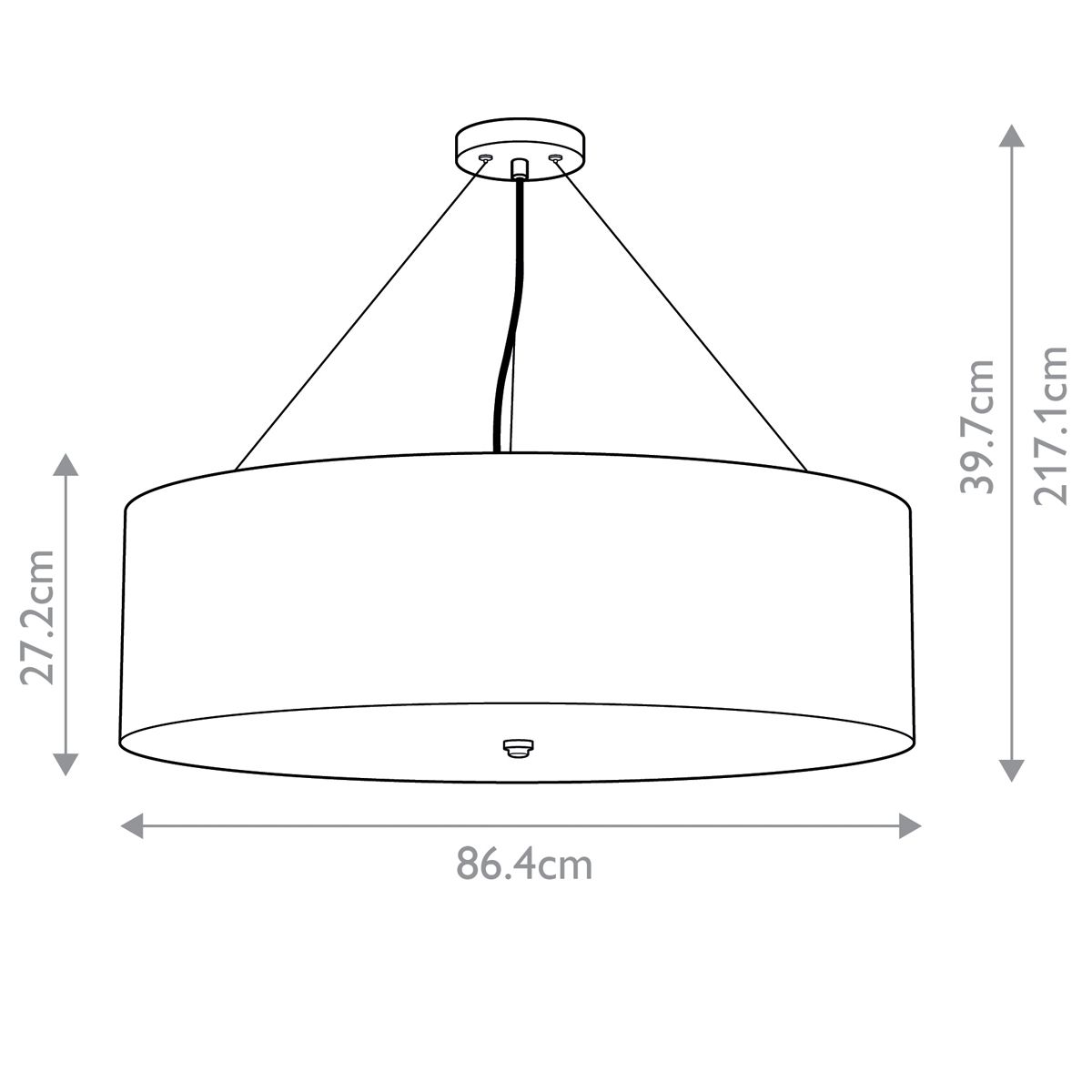 Pearce 34" Pendelleuchte mit Deckenplatte aus gealtertem Messing - gealtertes Messing mit elfenbeinfarbenem Schirm - Elsteadlighting - DL - PEARCE34 - 7LT - IV - AB