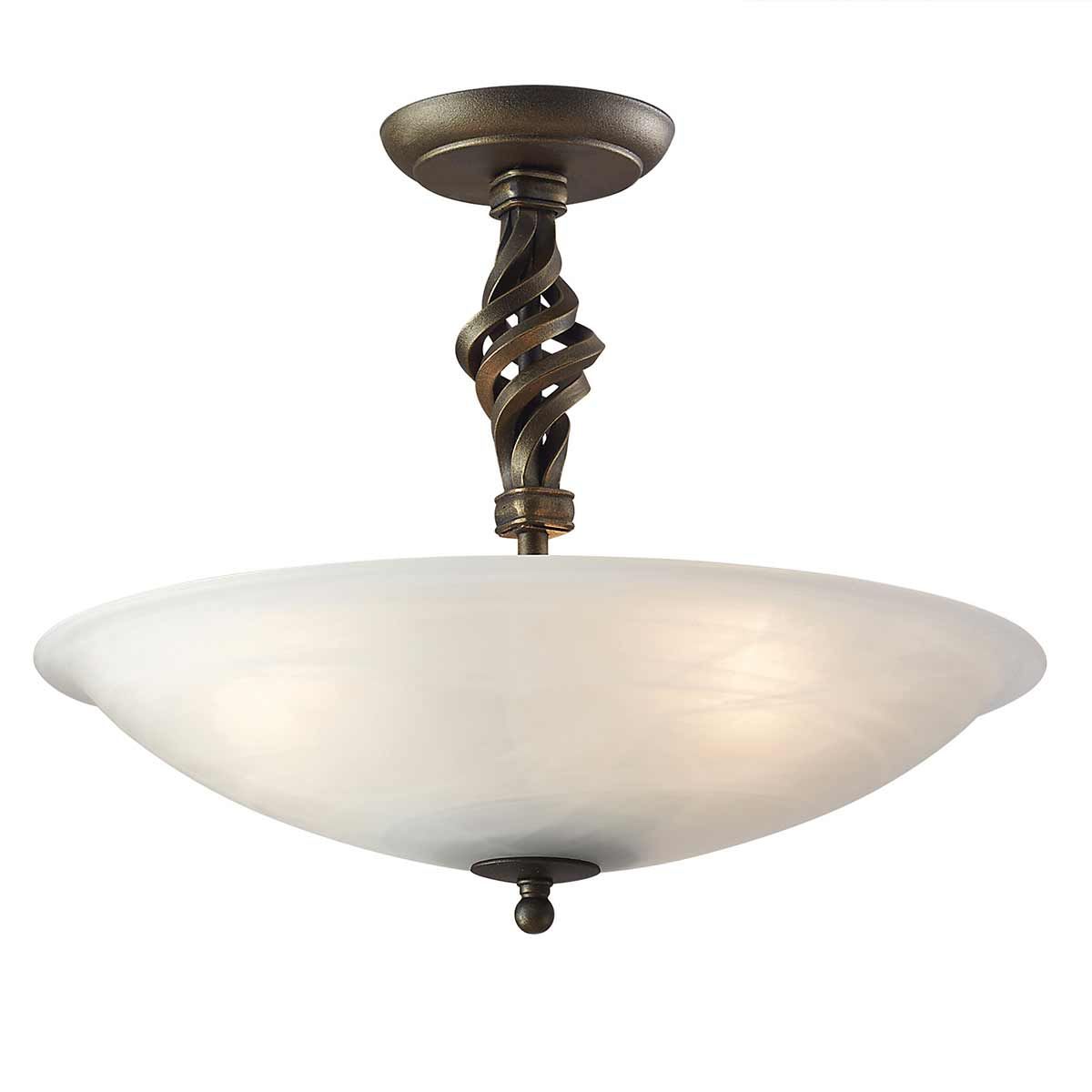 Pembroke 3 - flammig, halbbündig, Schwarz/Gold - Elsteadlighting - PB - SF - A - BLK - GOLD