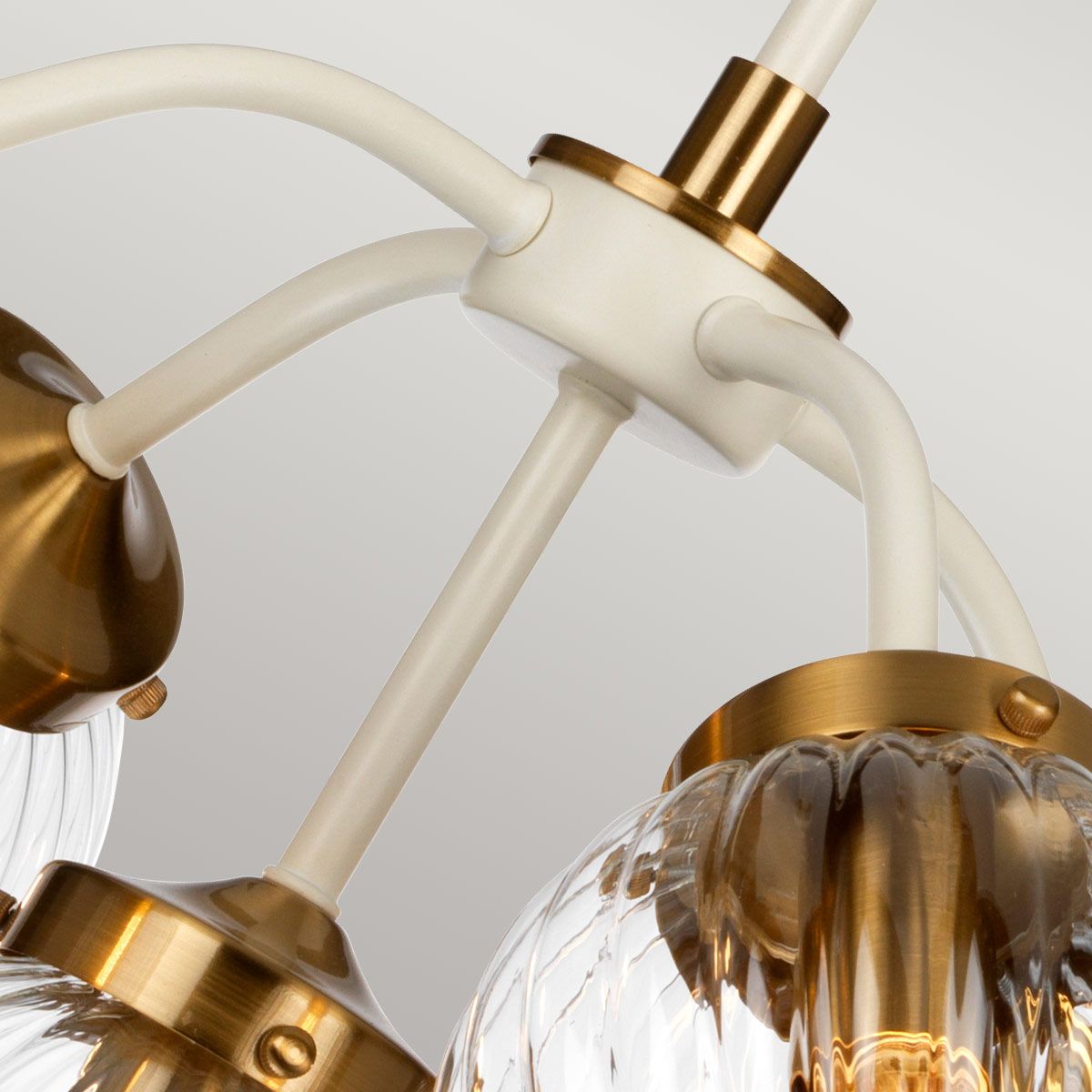 Pendelleuchte Cosmos 5-flammig - Cremefarben lackiertes und gealtertes Messing - Elsteadlighting - leuchtengrosshandel24