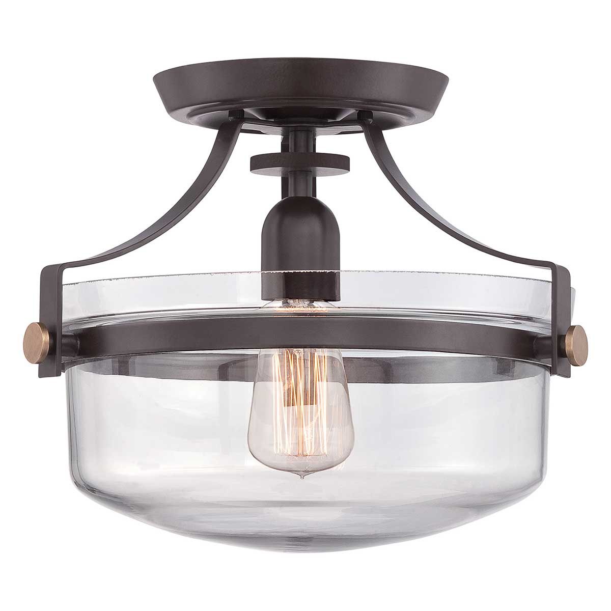 Penn Station 1 - flammige, halbbündige Lampe - Western Bronze - Elsteadlighting - QZ - PENN - STATION - F - WT