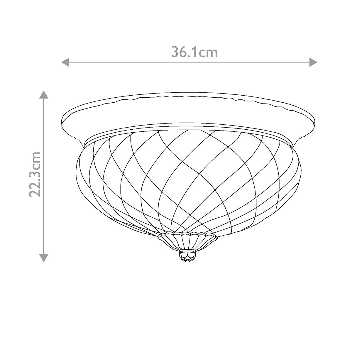 Plantation 3 - flammige Deckenleuchte - brüniertes Messing - Elsteadlighting - HK - PLANTATION - FL - BB