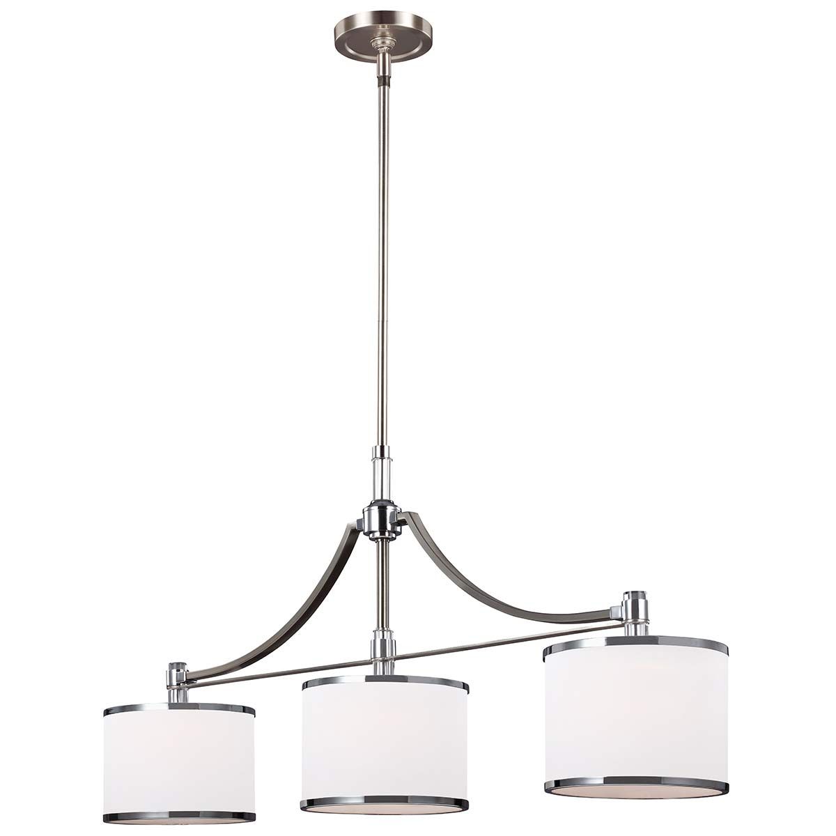 Prospect Park Insel - Kronleuchter mit 3 Lichtern, Satin - Nickel mit Chrom - Elsteadlighting - FE - PROSPECT - PARK - 3P