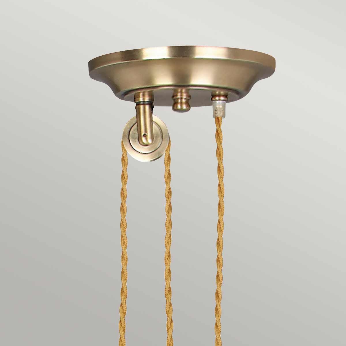 Provence 1 - flammige Pendelleuchte „Rise and Fall“ – gealtertes Messing - Elsteadlighting - PV - P - AGB