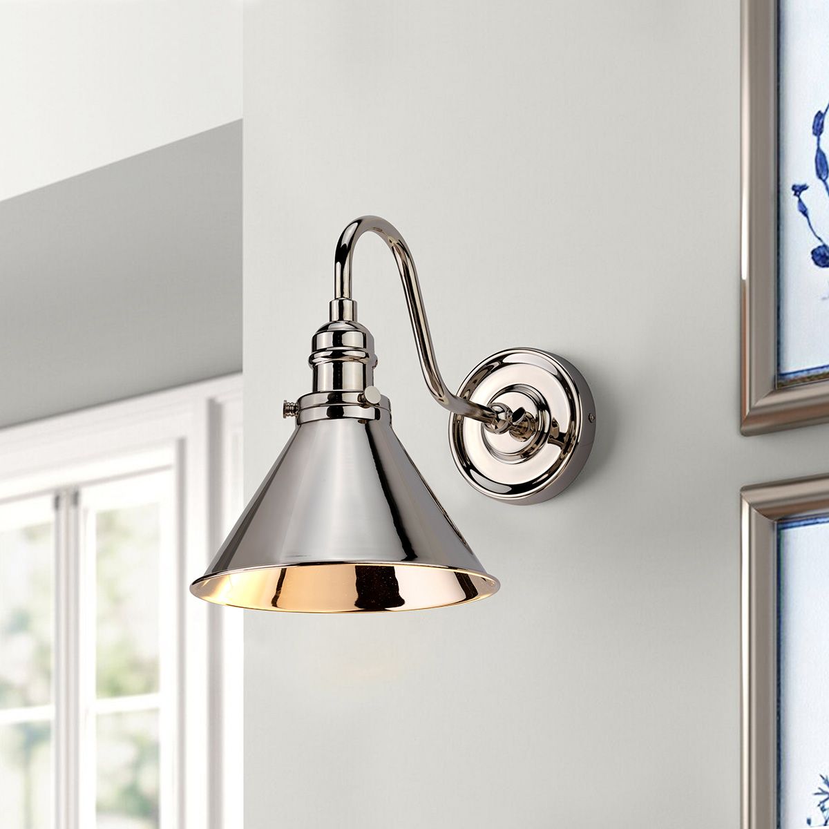 Provence 1 - flammige Wandleuchte - Poliertes Nickel - Elsteadlighting - PV1 - PN