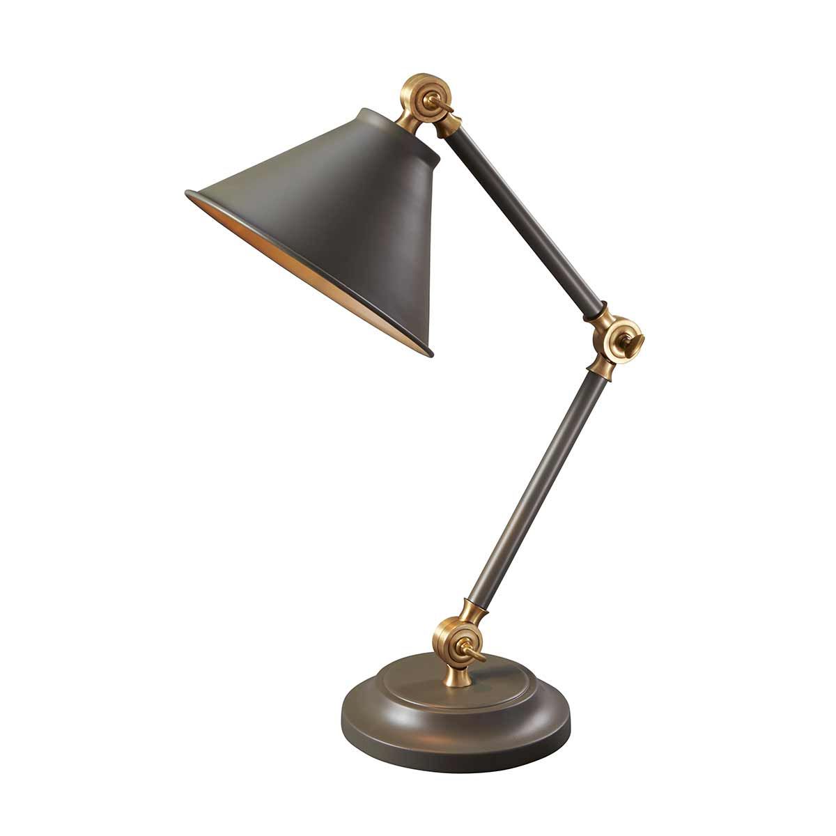 Provence Element Mini - Tischlampe mit 1 Licht, Dunkelgrau/Gealtertes Messing - Elsteadlighting - PV - ELEMENT - GAB