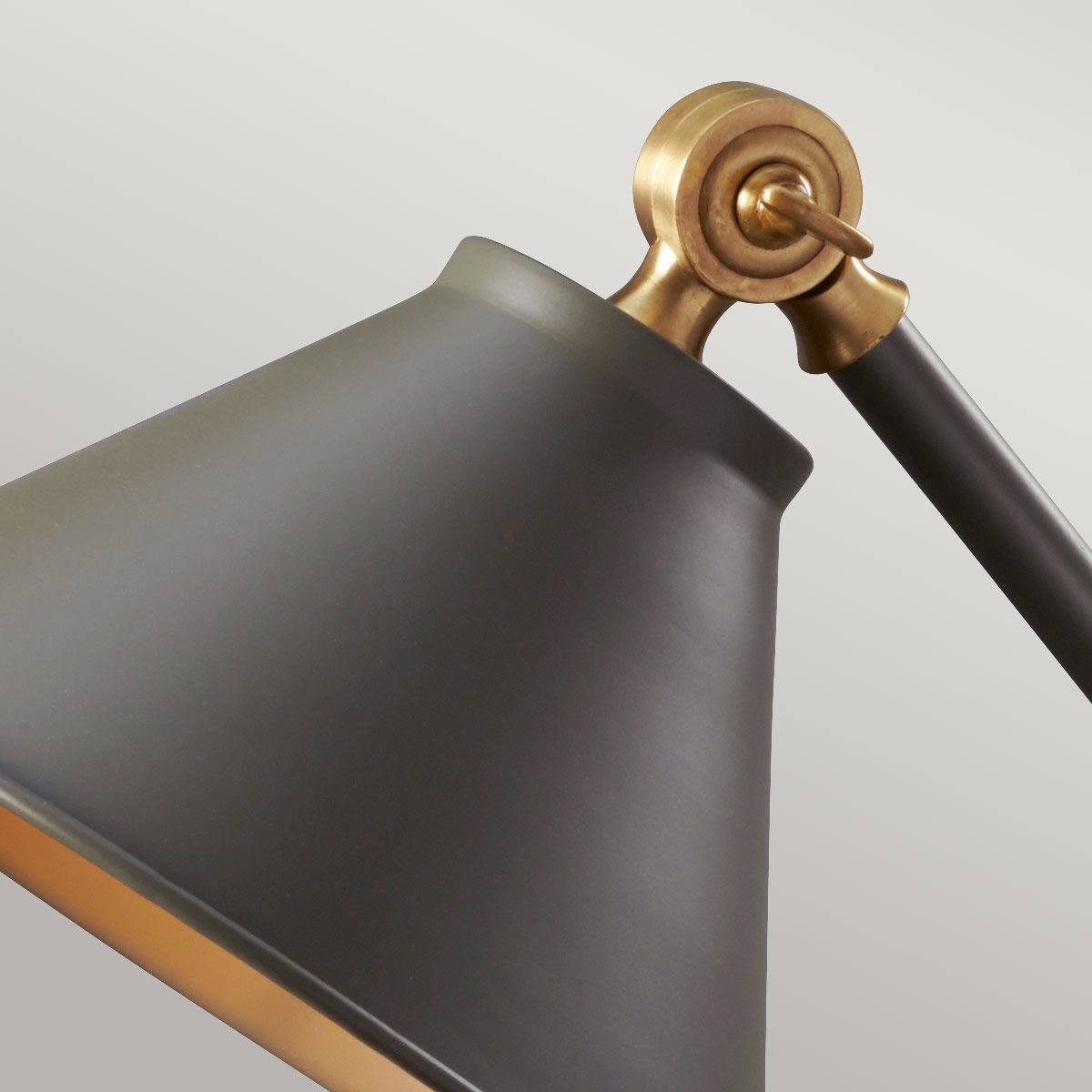 Provence Element Mini - Tischlampe mit 1 Licht, Dunkelgrau/Gealtertes Messing - Elsteadlighting - PV - ELEMENT - GAB