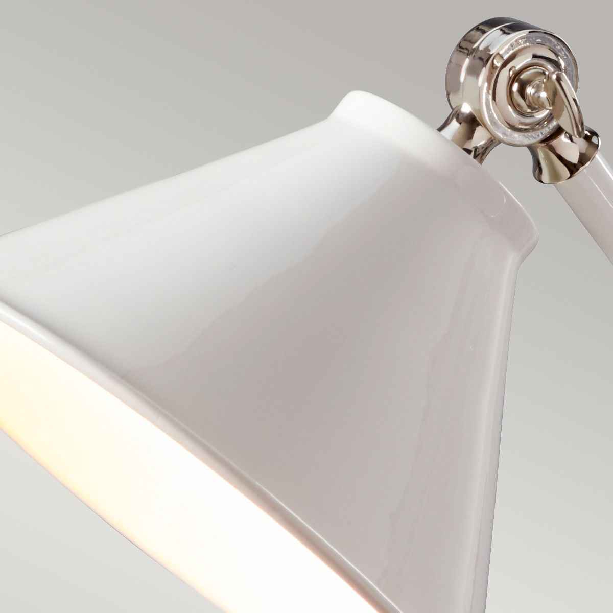Provence Element Mini - Tischlampe mit 1 Licht, Weiß/Poliertes Nickel - Elsteadlighting - PV - ELEMENT - WPN