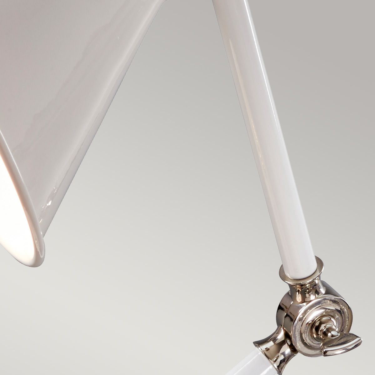 Provence Element Mini - Tischlampe mit 1 Licht, Weiß/Poliertes Nickel - Elsteadlighting - PV - ELEMENT - WPN