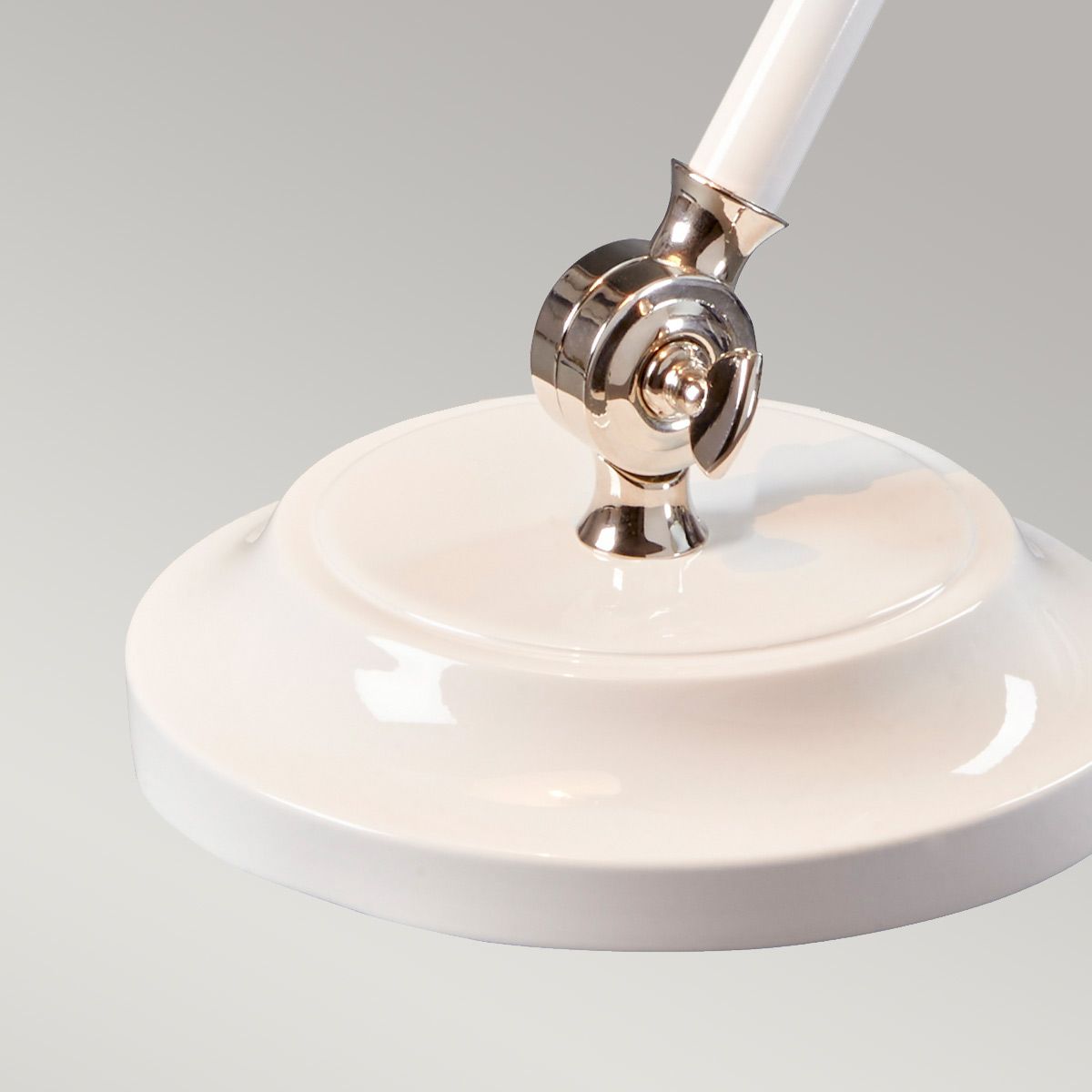 Provence Element Mini - Tischlampe mit 1 Licht, Weiß/Poliertes Nickel - Elsteadlighting - PV - ELEMENT - WPN