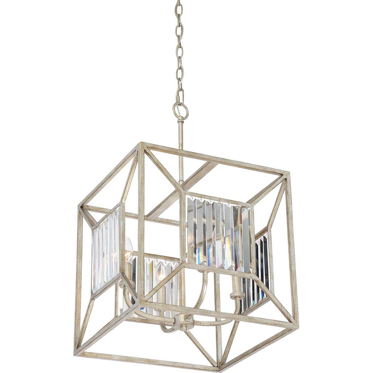 Quadratische Pendelleuchte Lakeside mit 4 Lichtern, Vintage-Gold - Elsteadlighting - leuchtengrosshandel24