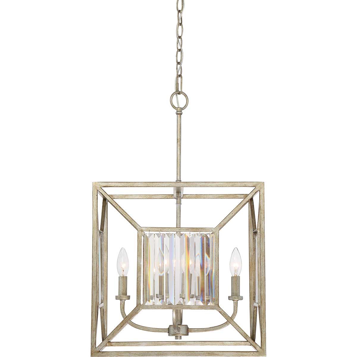 Quadratische Pendelleuchte Lakeside mit 4 Lichtern, Vintage-Gold - Elsteadlighting - leuchtengrosshandel24