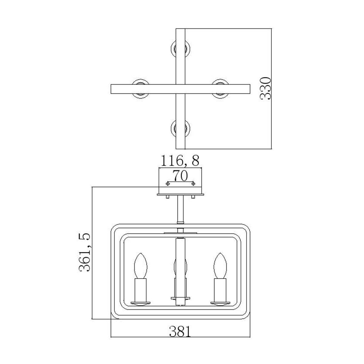 Quentin Kronleuchter mit 4 breiten Lichtern, Buckeye - Bronze - Elsteadlighting - HK - QUENTIN - 4P - A