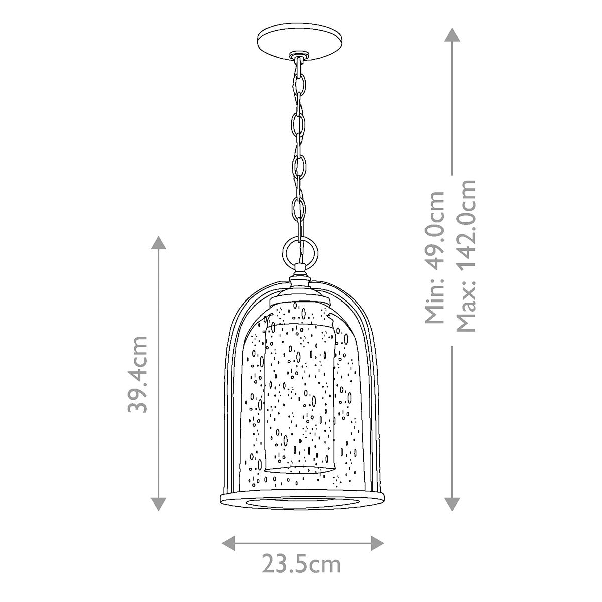 Quincy 1 - flammige mittelgroße Kettenlaterne - geölte Bronze - Elsteadlighting - HK - QUINCY8 - M