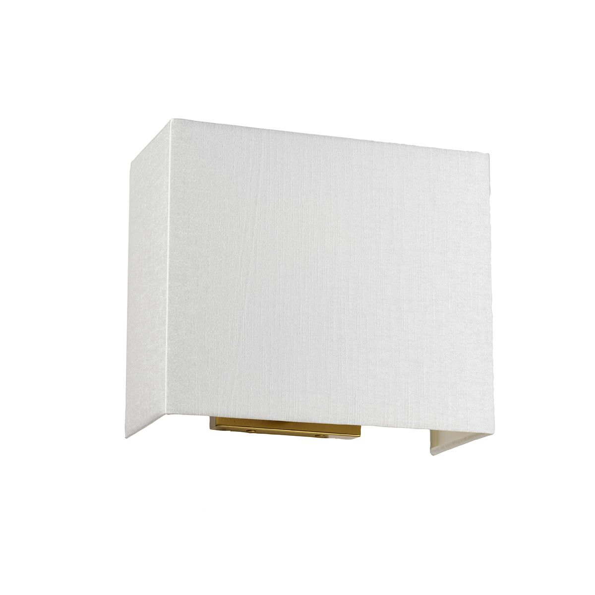 Rechteckige Wandleuchte Riley, mittelgroß, mit Rückplatte aus gealtertem Messing und elfenbeinfarbenem Schirm - Elsteadlighting - DL - RILEY - M - IV - AB