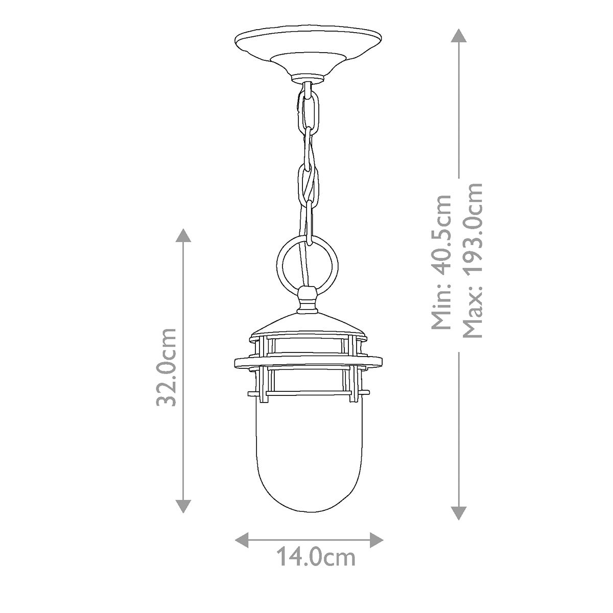 Reef 1 - Licht - Kettenlaterne, viktorianische Bronze - Elsteadlighting - HK - REEF8 - VZ