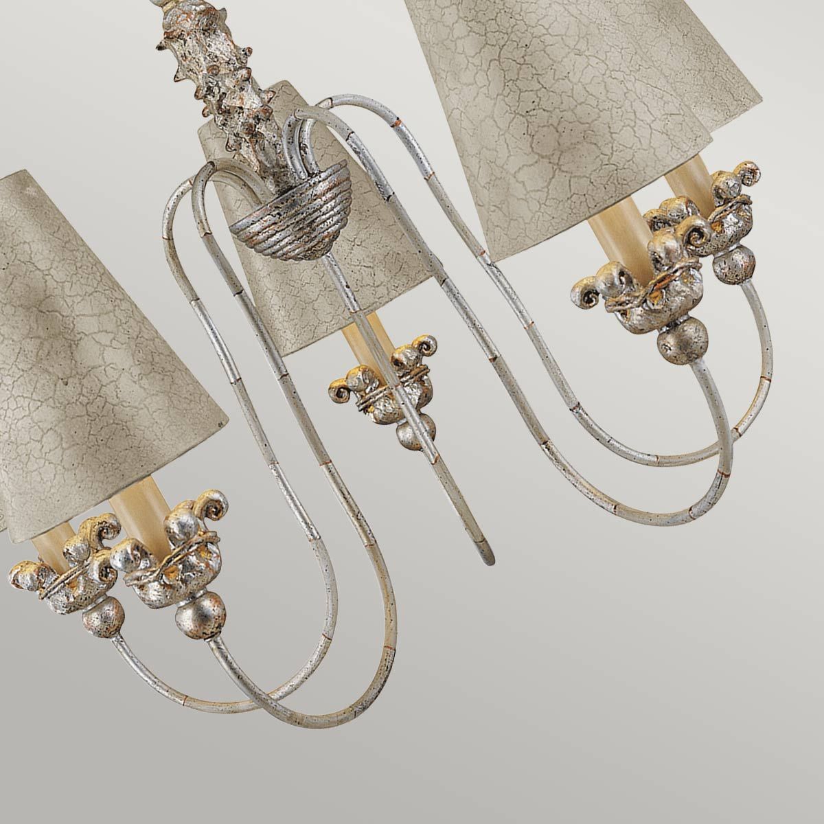 Remi 5 - flammiger Kronleuchter - Silber und Gold - Elsteadlighting - FB - REMI5