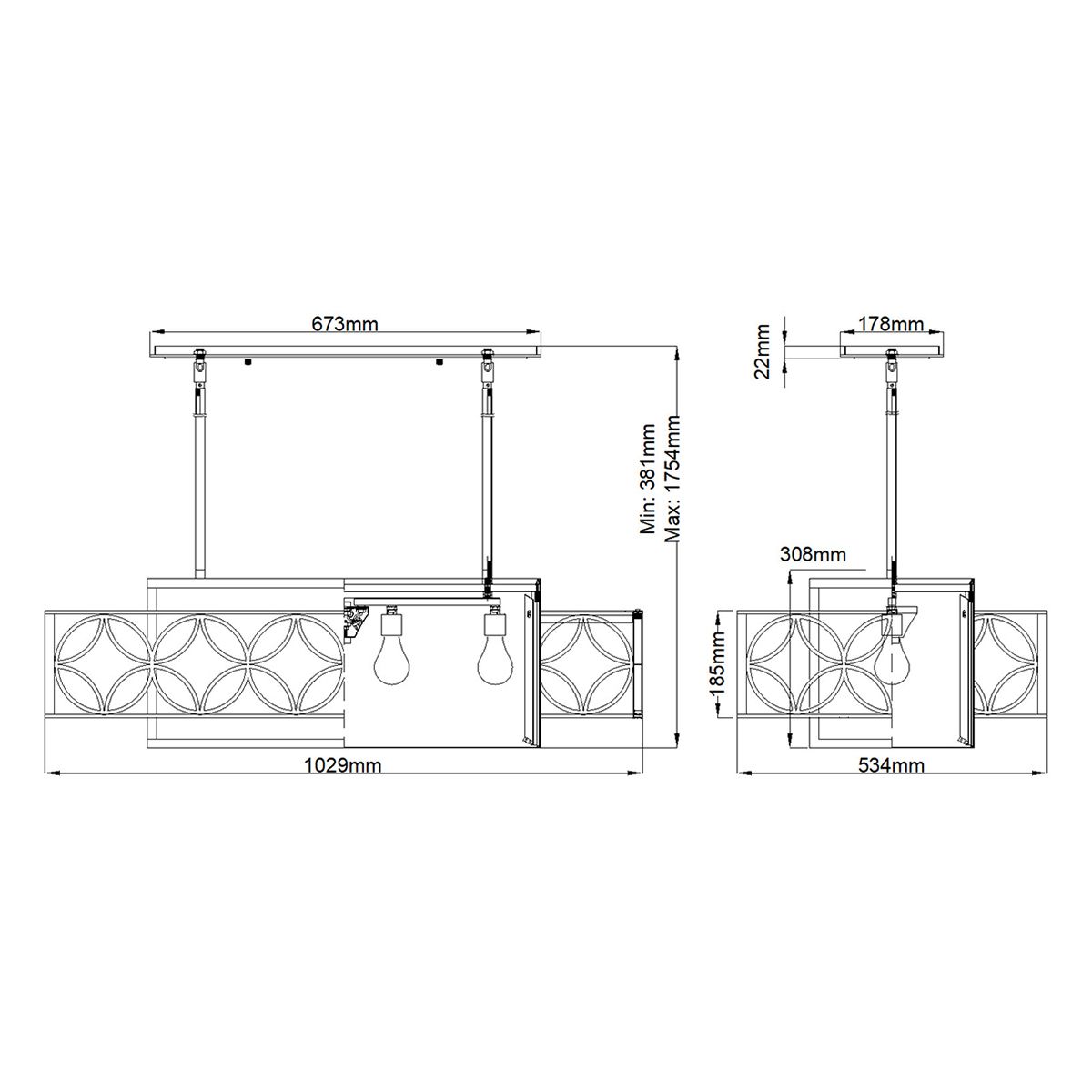 Remy Pendelleuchte mit 4 Lichtern - Heritage Bronze/Parissiene Gold - Elsteadlighting - FE - REMY - P - A
