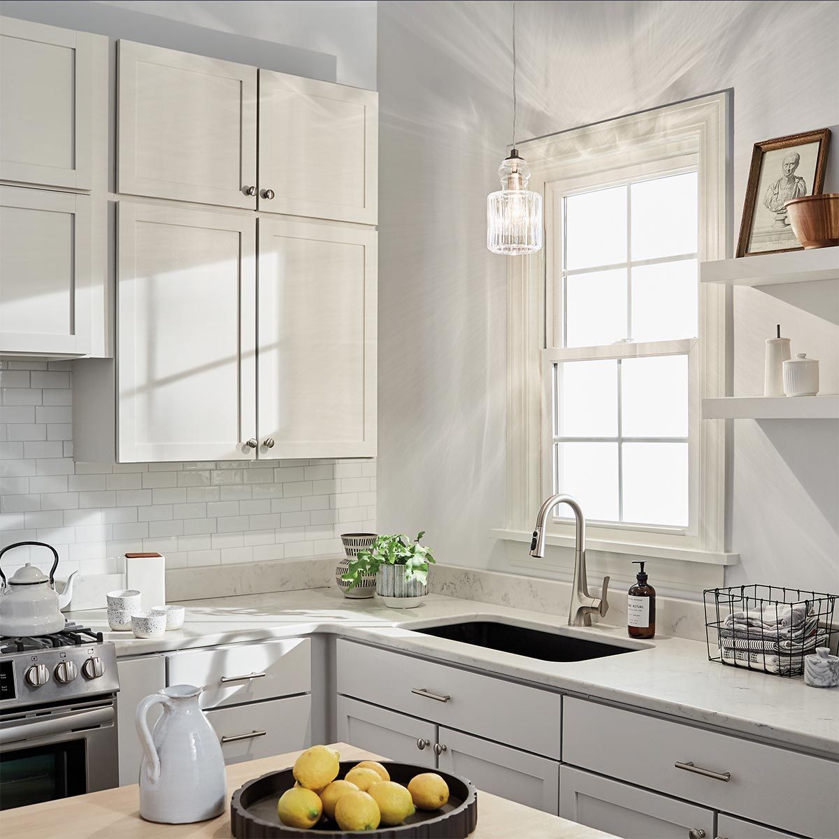 Riviera 1 - flammige Pendelleuchte - B - Gebürstetes Nickel - Elsteadlighting - KL - RIVIERA - P - B