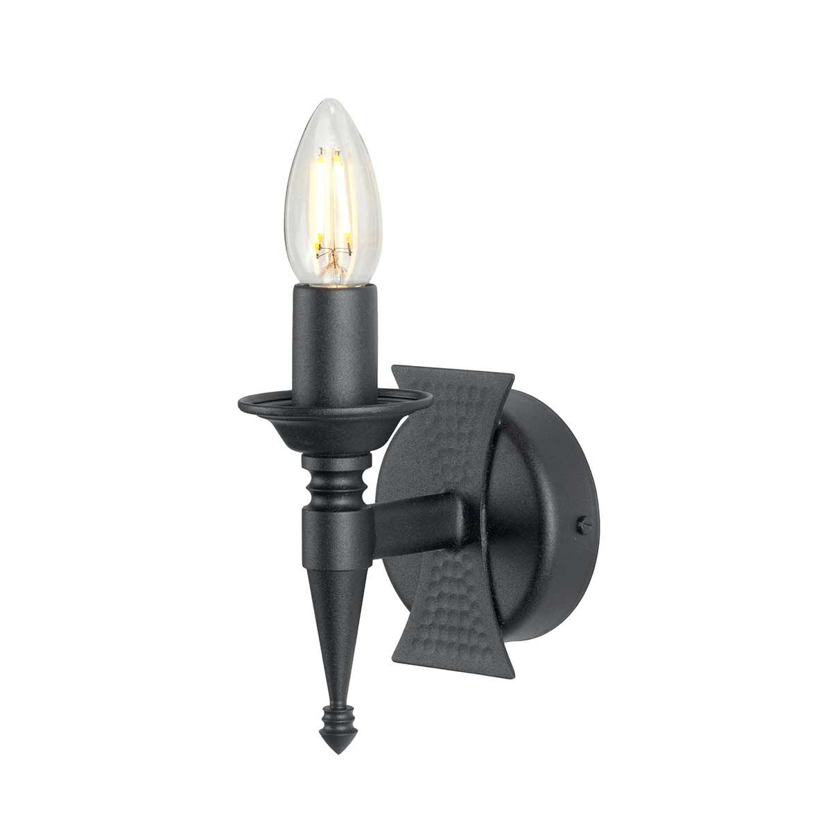 Saxon 1 - flammige Wandleuchte - Schwarz - Elsteadlighting - SAX1 - BLK
