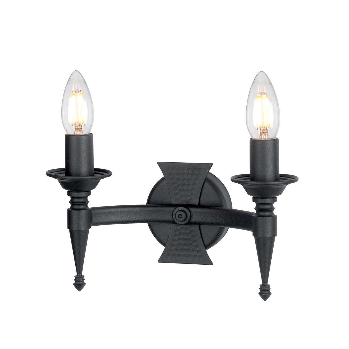 Saxon 2 - flammige Wandleuchte - Schwarz - Elsteadlighting - SAX2 - BLK