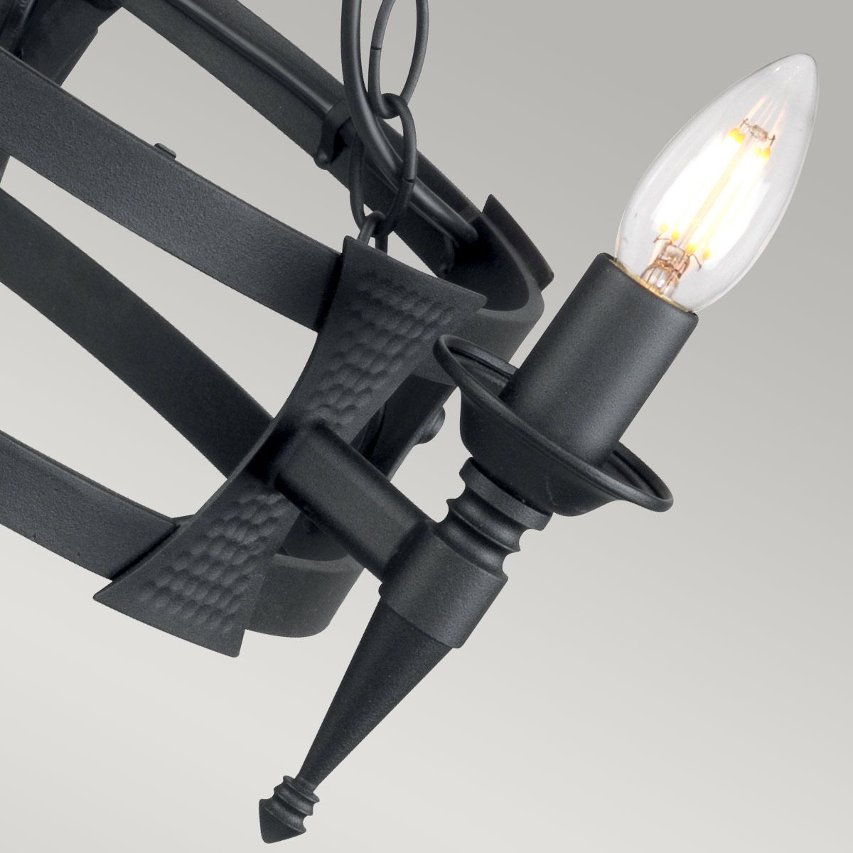 Saxon Kronleuchter mit 3 Lichtern, Schwarz - Elsteadlighting - SAX3 - BLK
