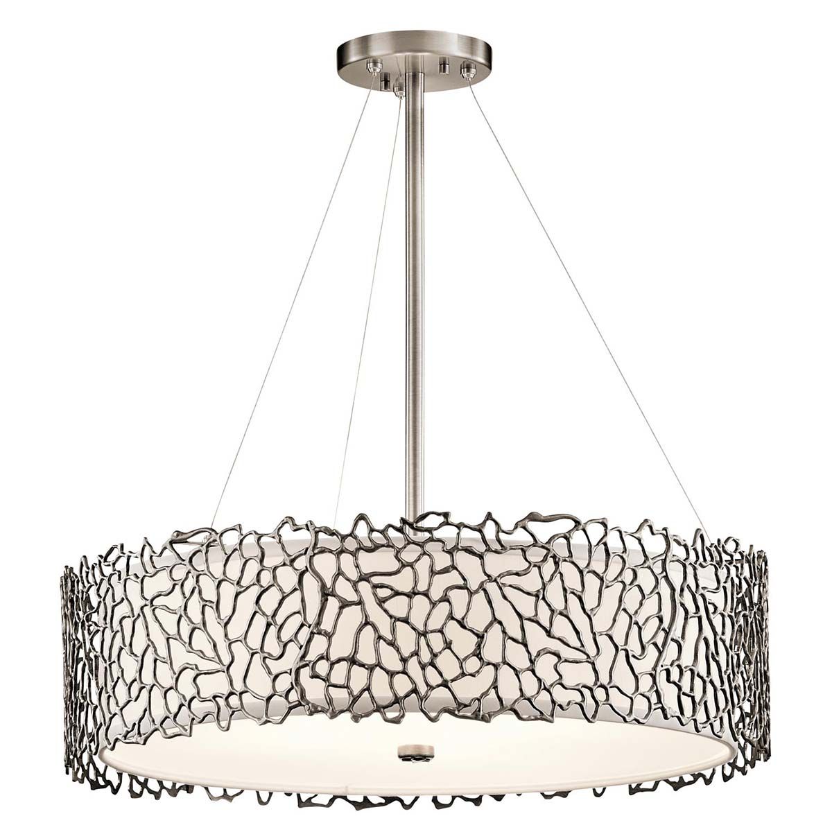 Silberkoralle 4 - flammige Pendelleuchte - Klassisches Zinn - Elsteadlighting - KL - SILVER - CORAL - P - B