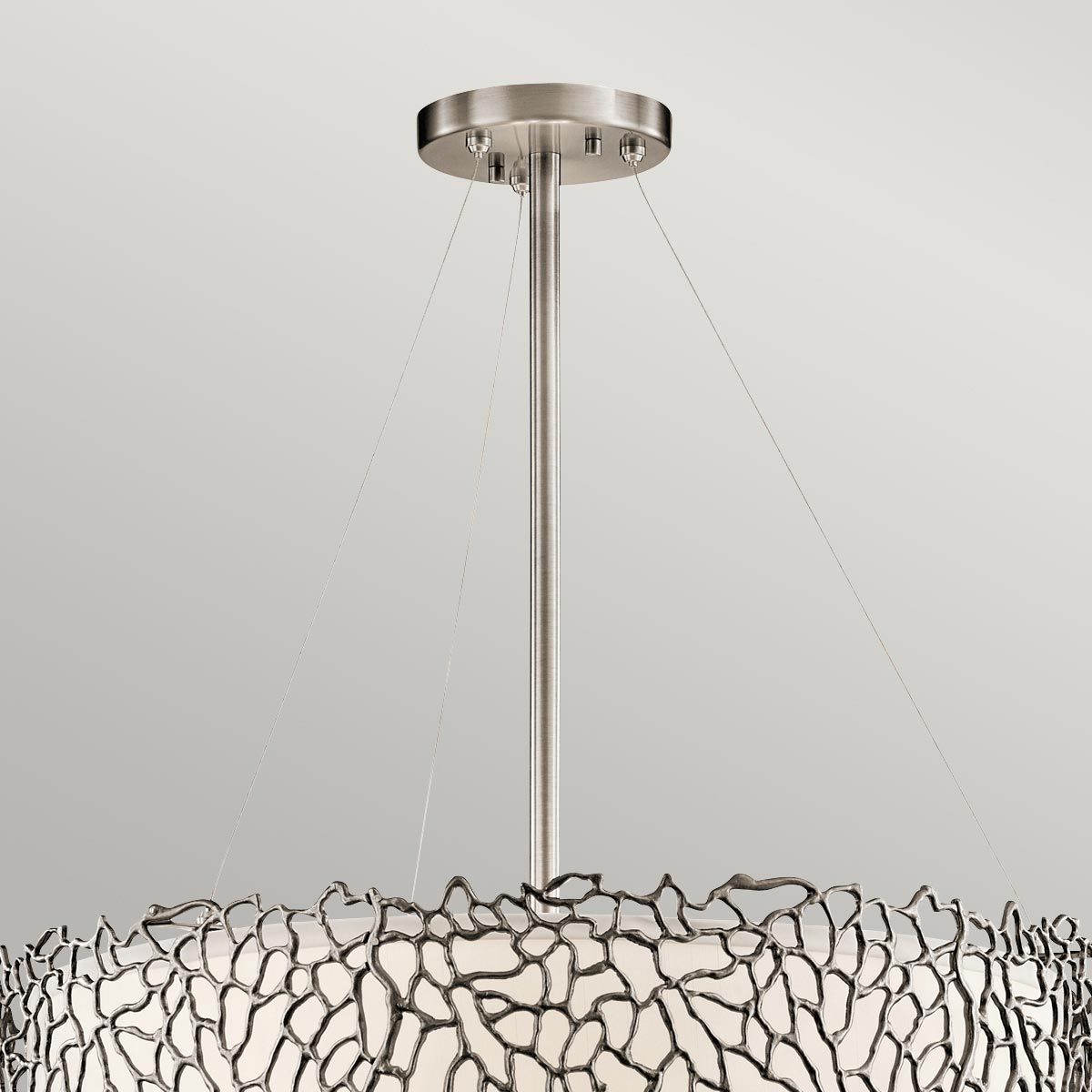 Silberkoralle 4 - flammige Pendelleuchte - Klassisches Zinn - Elsteadlighting - KL - SILVER - CORAL - P - B